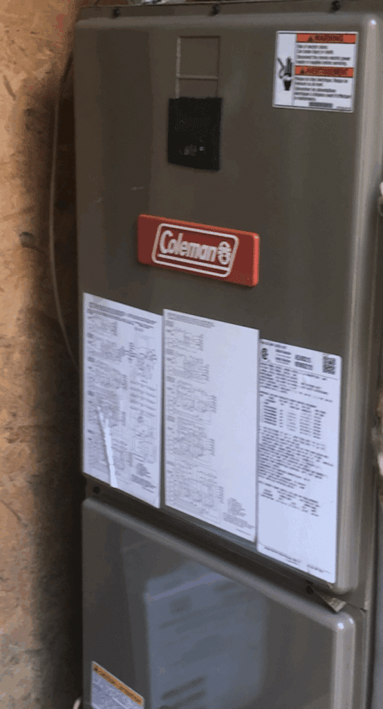 coleman hvac system in a basement